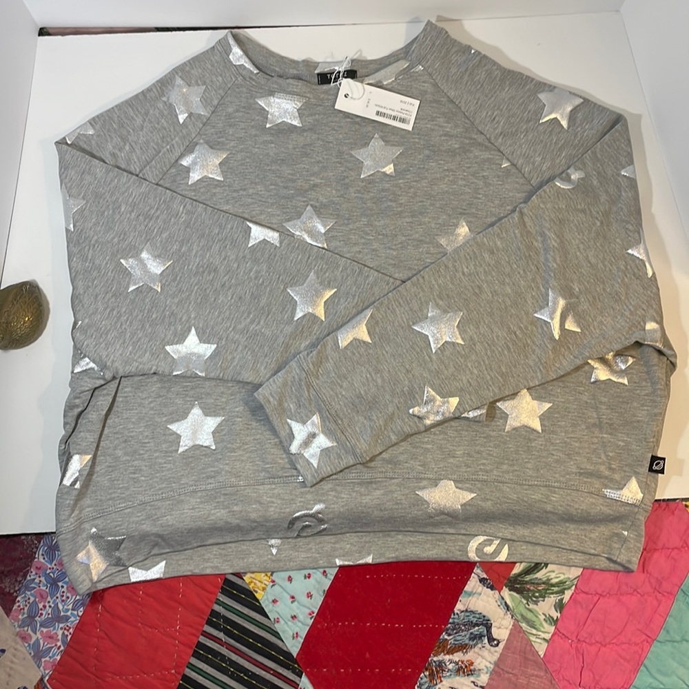 New Peleton Silver Star Crewneck Sweatshirt Size Large